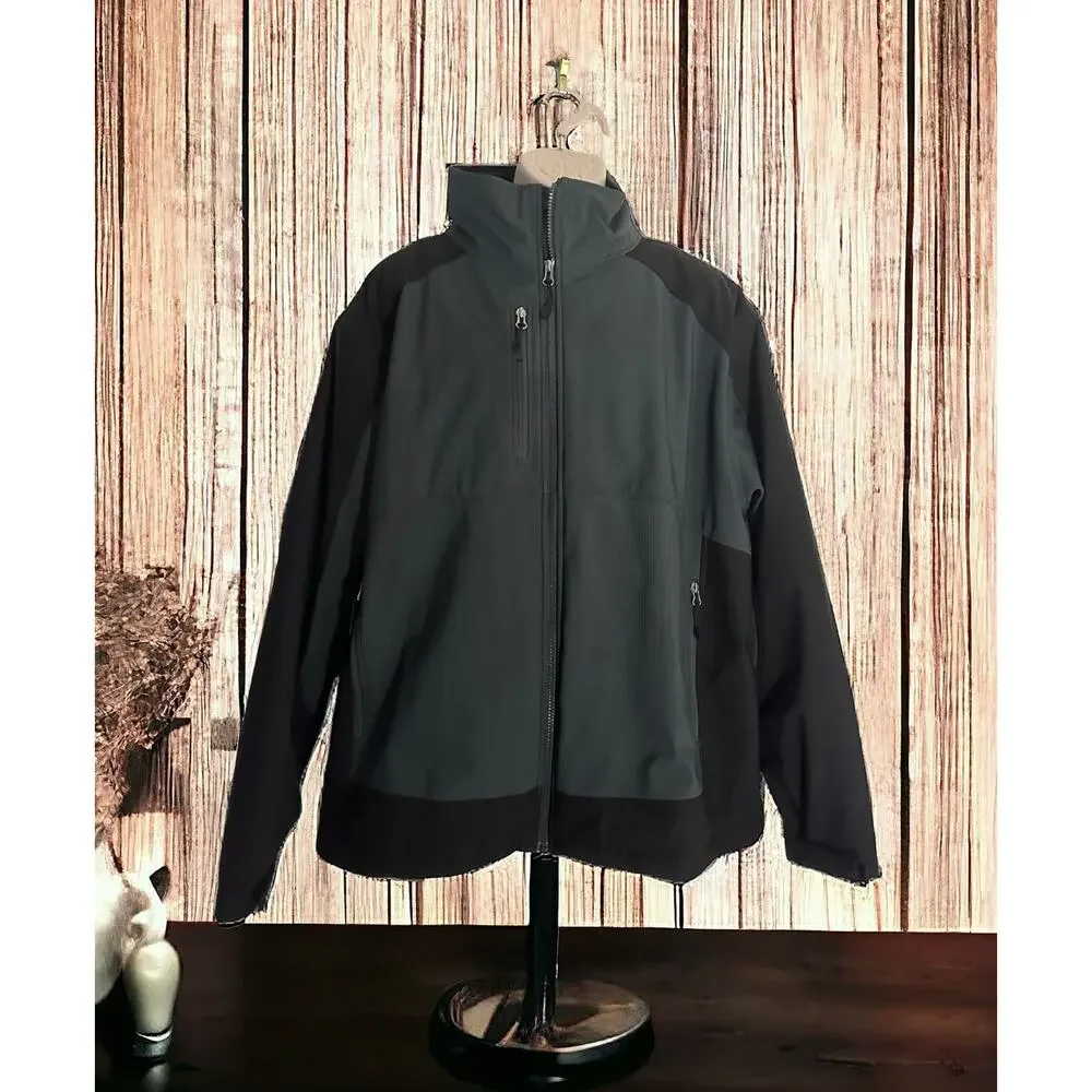 Black Gray Gravel Gear Mens Insulated Soft Shell Jacket Size X-Large